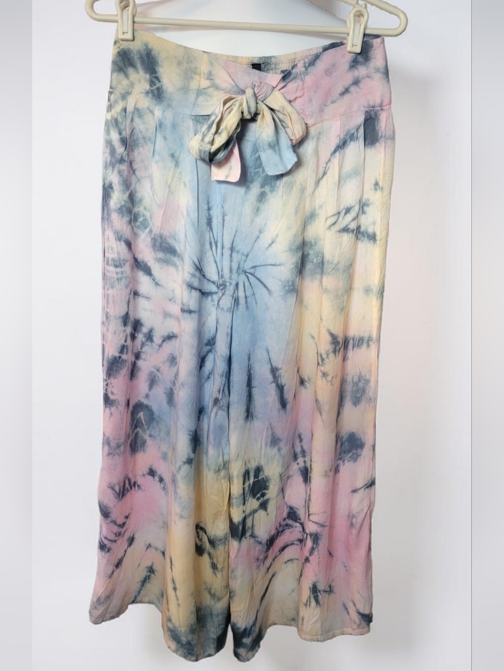 Boho Me, Bohemian, Hippie, Flowy, Tie-Dye Wide Leg Pants, Women's Medium